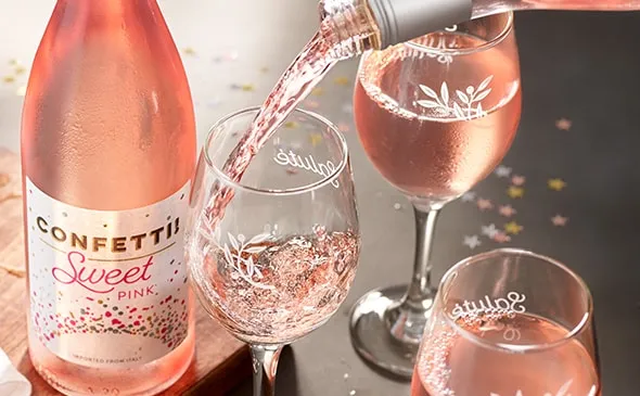 Sweet Pink Moscato Blend Confetti — The Confetti Pink Moscato Blend is a slightly sweet and fruity wine, with hints of…