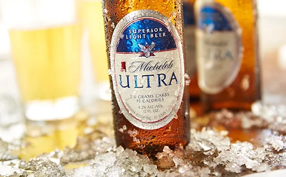 Michelob Ultra — Michelob Ultra bottled beer available on the Olive Garden beer menu is a light golden beer, perfect with…