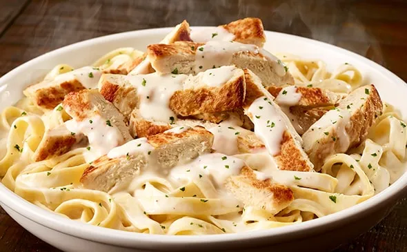 Chicken Alfredo — Creamy alfredo sauce made from scratch with ingredients like parmesan, cream, garlic and butter, served…