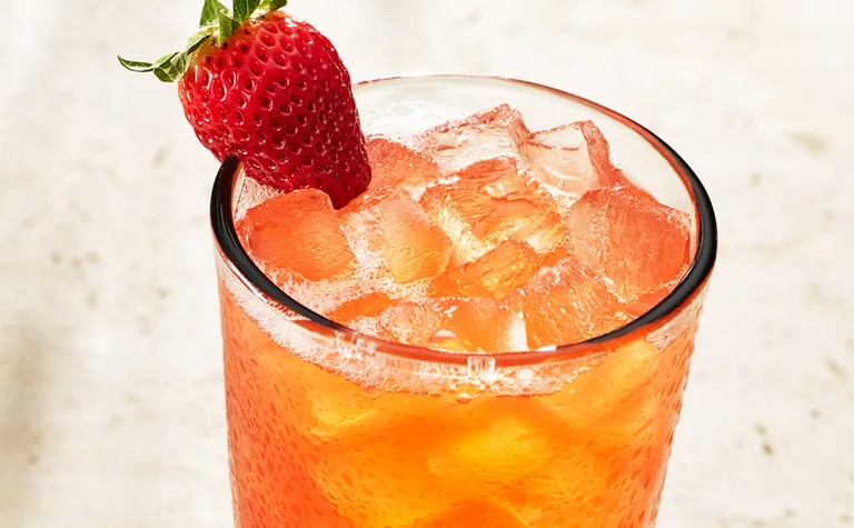 Strawberry-Passion Fruit Limonata — A refreshing mix of lemonade, sparkling water, strawberries and passion fruit.