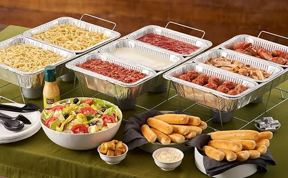 Create Your Own Pasta Station — Our Pasta Station includes 2 pastas, 3 sauces, and 3 toppings all with our famous house…