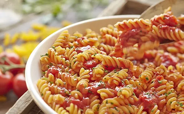 Rotini Pasta with Marinara — Choose a homemade marinara sauce tossed with gluten-free rotini. Also available with grilled…
