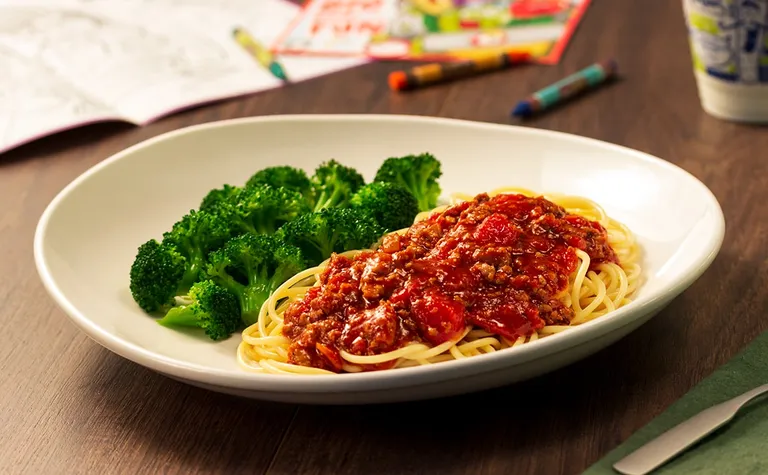 Kids Meat Sauce with Choice of Pasta — Pick your favorite pasta with meat sauce! Add protein for an additional charge.